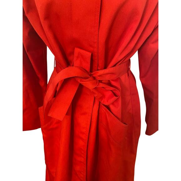 Vintage Misty Harbor Red Trench Coat Womens Size 8 Regular USA ILGWU Union Label - Picture 11 of 15
